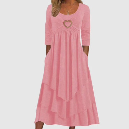 Robe Longue Femme Élégante | Silhouette en A avec Poches Pratiques