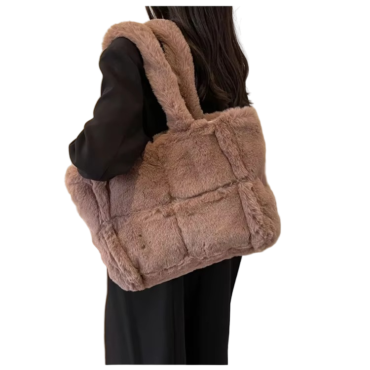 Sac à Bandoulière en Fausse Fourrure | Douceur et Grande Capacité Quotidienne