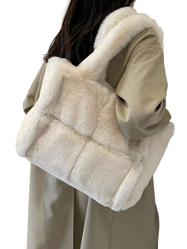 Sac à Bandoulière en Fausse Fourrure | Douceur et Grande Capacité Quotidienne