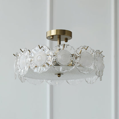 Plafonnier en Verre Chic | Éclairage Cosy avec Motifs Floraux
