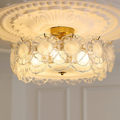 Plafonnier en Verre Chic | Éclairage Cosy avec Motifs Floraux