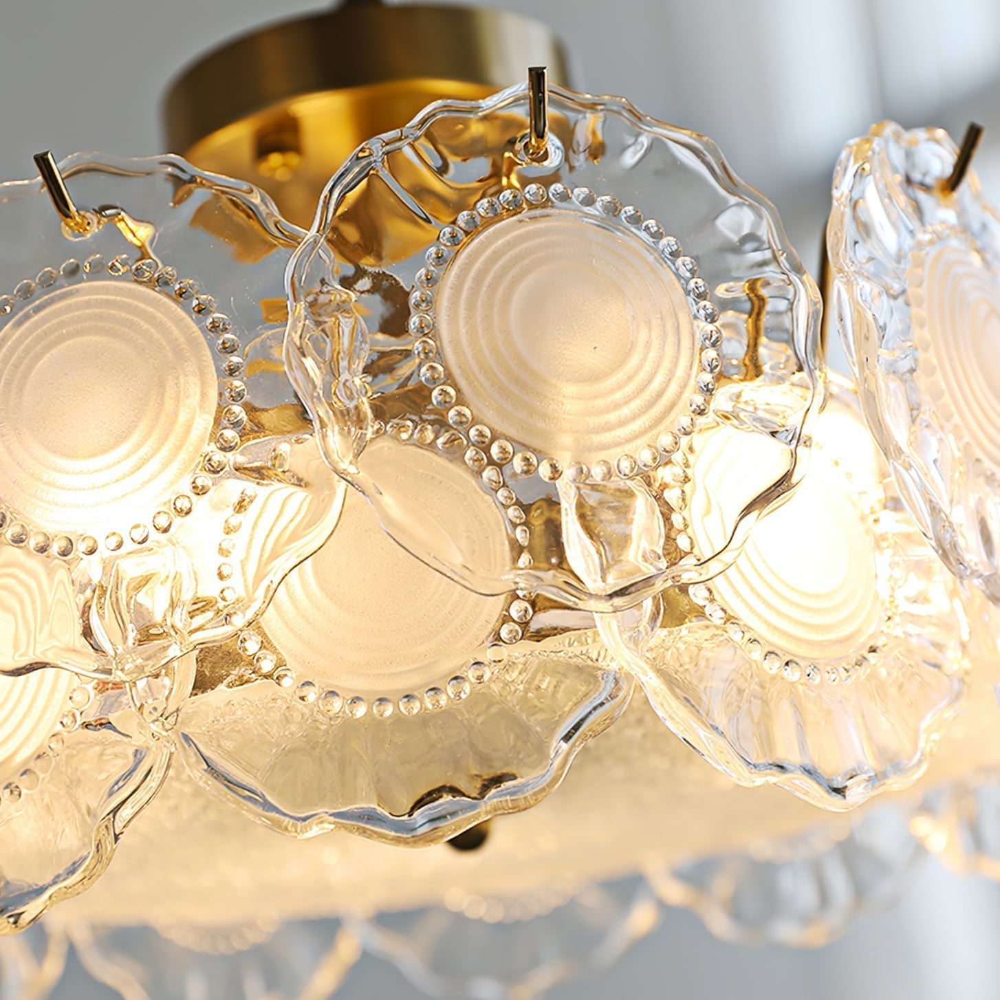 Plafonnier en Verre Chic | Éclairage Cosy avec Motifs Floraux