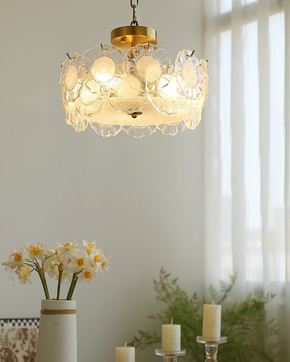 Plafonnier en Verre Chic | Éclairage Cosy avec Motifs Floraux