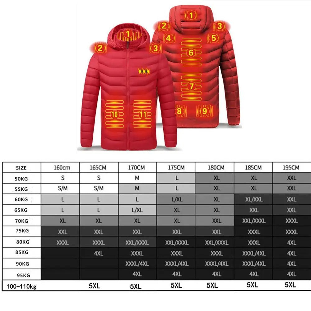 Veste Chauffante Électrique pour Hiver | 17 Zones de Chauffage et Design Confortable