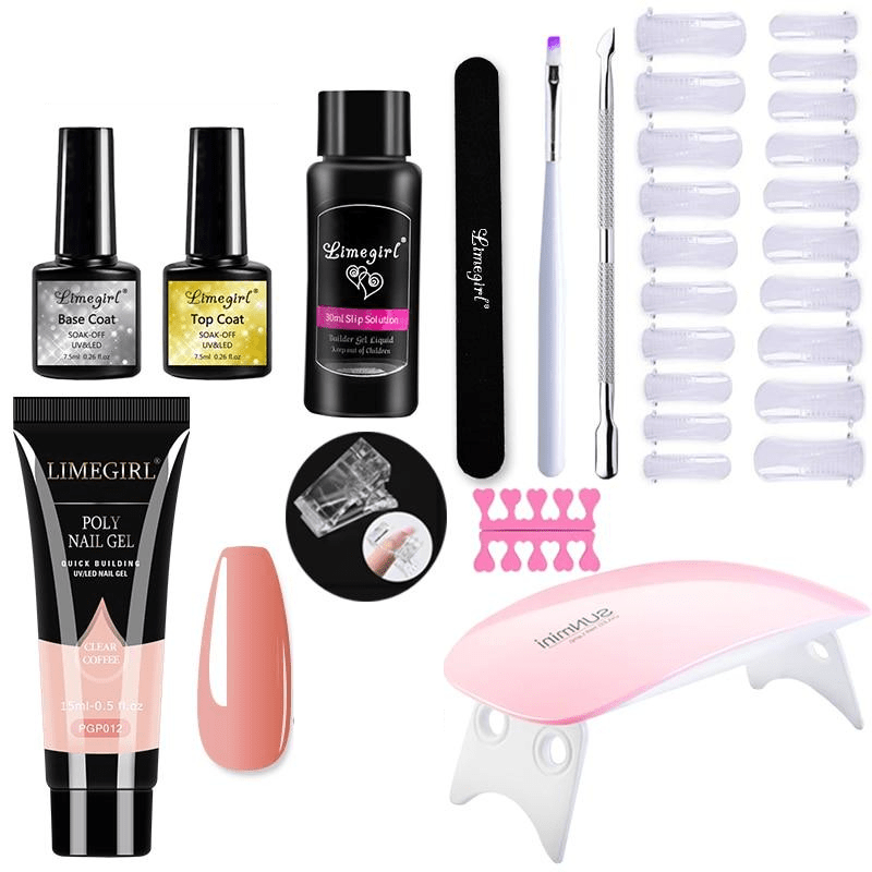 Kit d'extension d'ongles Polygel | Résultats Professionnels à Domicile