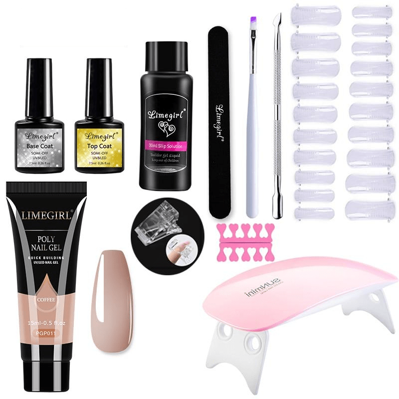 Kit d'extension d'ongles Polygel | Résultats Professionnels à Domicile