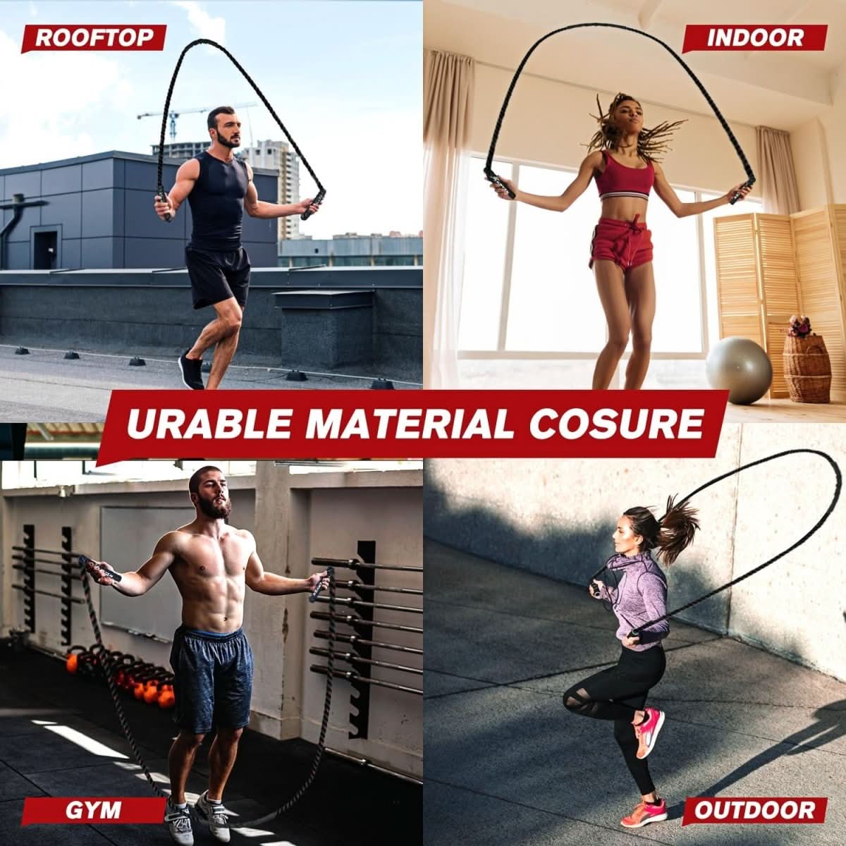 Corde à Sauter Lestée pour Fitness | Ajustable et Idéale pour Brûler des Graisses