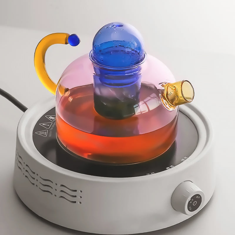 Ensemble de Thé en Verre Borosilicate | Couleurs Vives et Design Unique