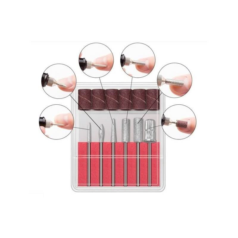 Kit de Manucure et Pédicure Électrique | Six Embouts pour Ongles Parfaits