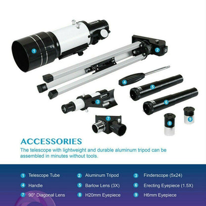 Télescope Astronomique Réfracteur 70mm | Clarté et Grossissement Exceptionnels
