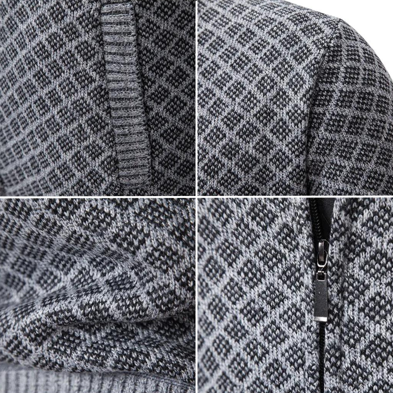 Pull Zippé Tendance et Confortable | Style Moderne avec Motif Géométrique