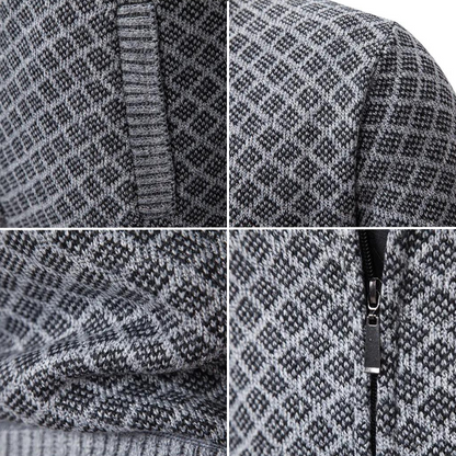 Pull Zippé Tendance et Confortable | Style Moderne avec Motif Géométrique