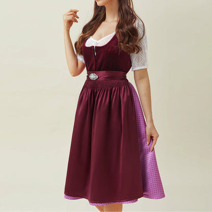 Robe Dirndl Violette avec Tablier | Élégance Traditionnelle pour Oktoberfest