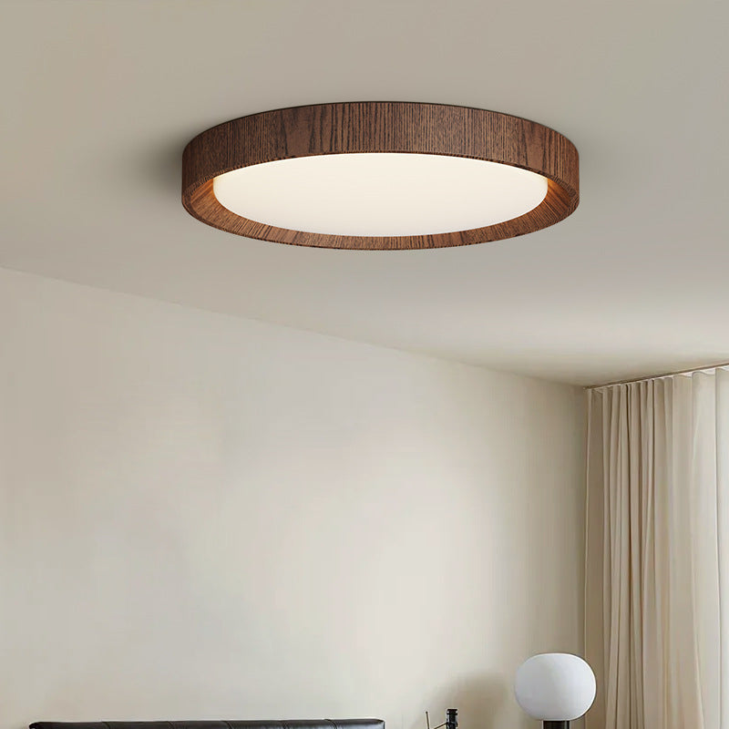 Lampe de Plafond en Bois Sombre | Design Scandinave et Éclairage Chaleureux