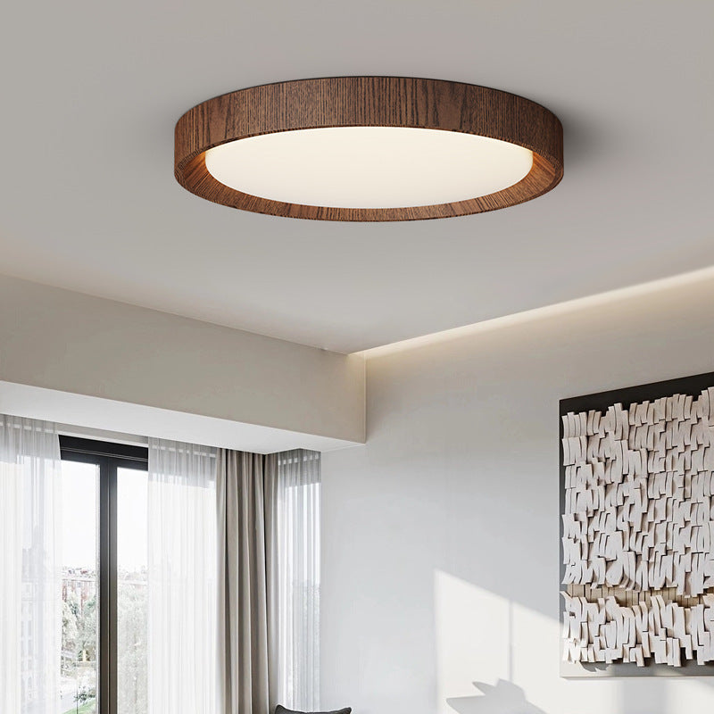 Lampe de Plafond en Bois Sombre | Design Scandinave et Éclairage Chaleureux