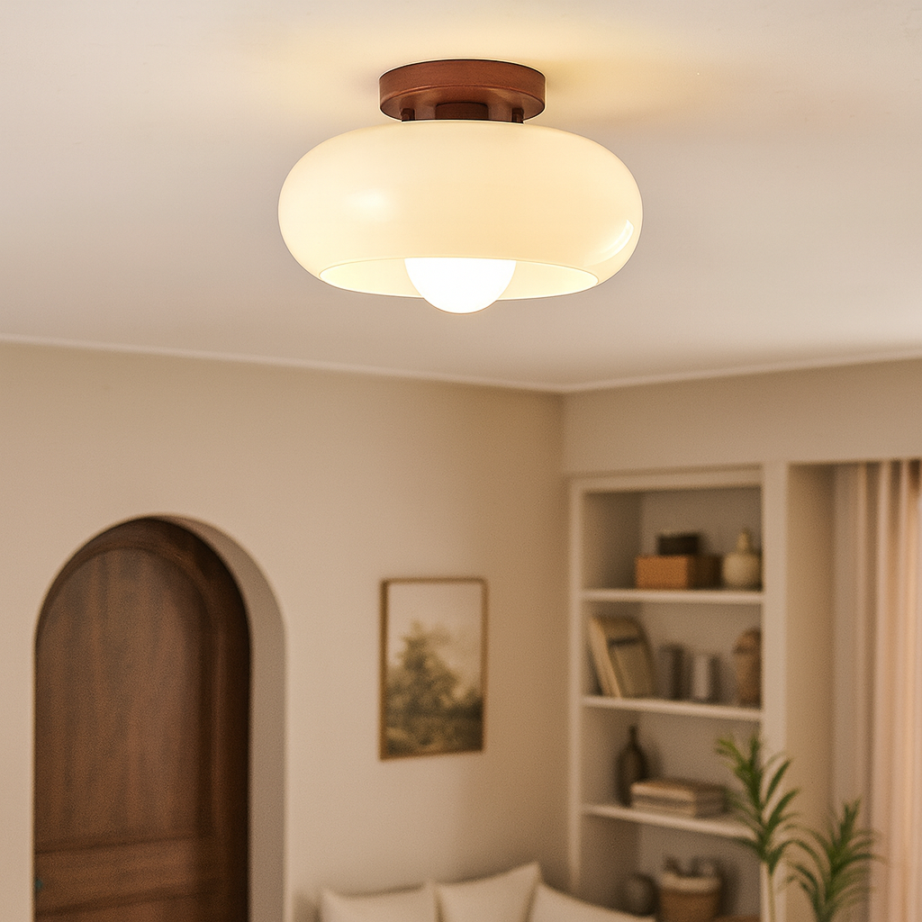 Lampe de Plafond Bauhaus Crème | Design Minimaliste et Élégant