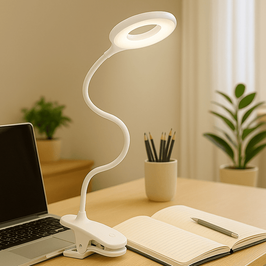 LUMICLIP – Lampe de lecture USB-LED avec clip, fonction de gradation et col ajustable