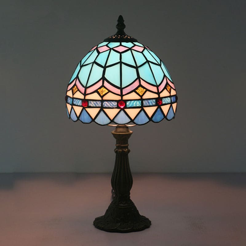 Lampe Tiffany Authentique en Verre Coloré | Lueur Chaleureuse et Élégante pour Intérieur