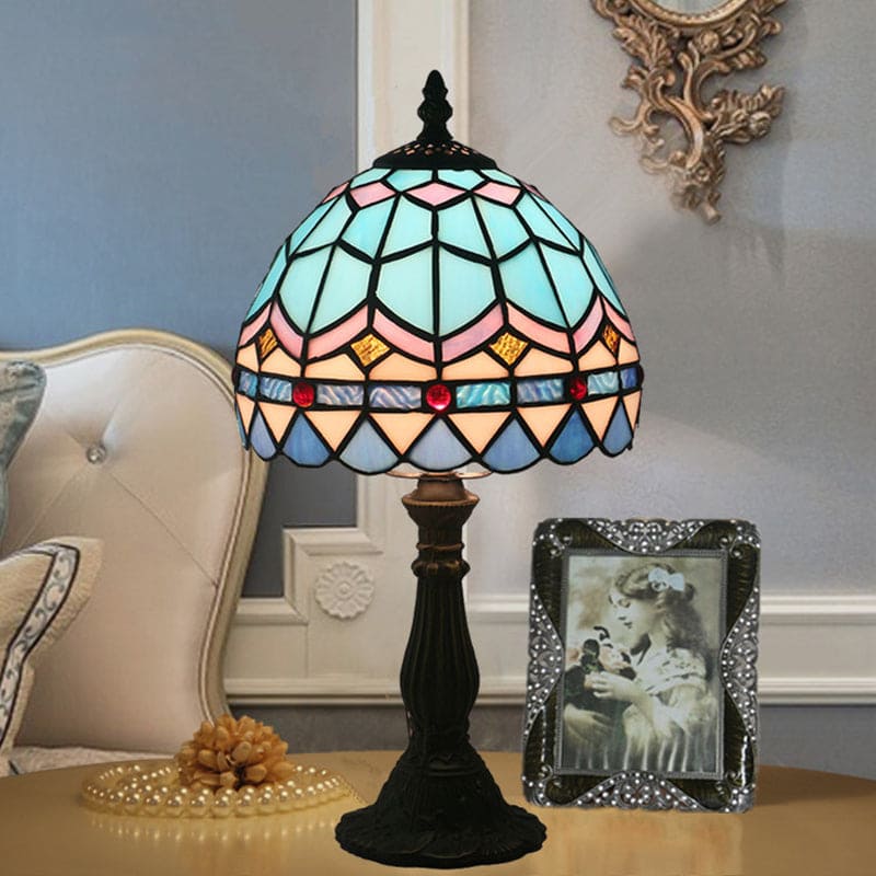 Lampe Tiffany Authentique en Verre Coloré | Lueur Chaleureuse et Élégante pour Intérieur
