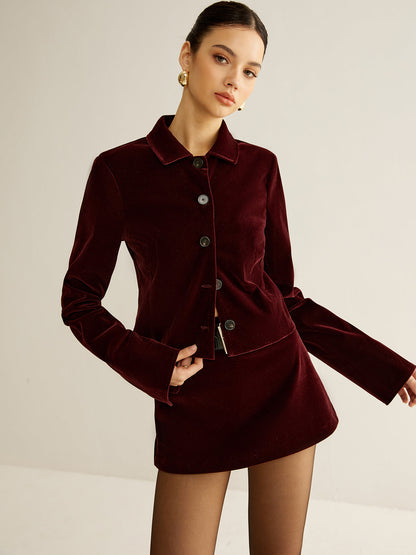 Blazer Court en Velours | Élégance et Confort pour Toutes Occasions