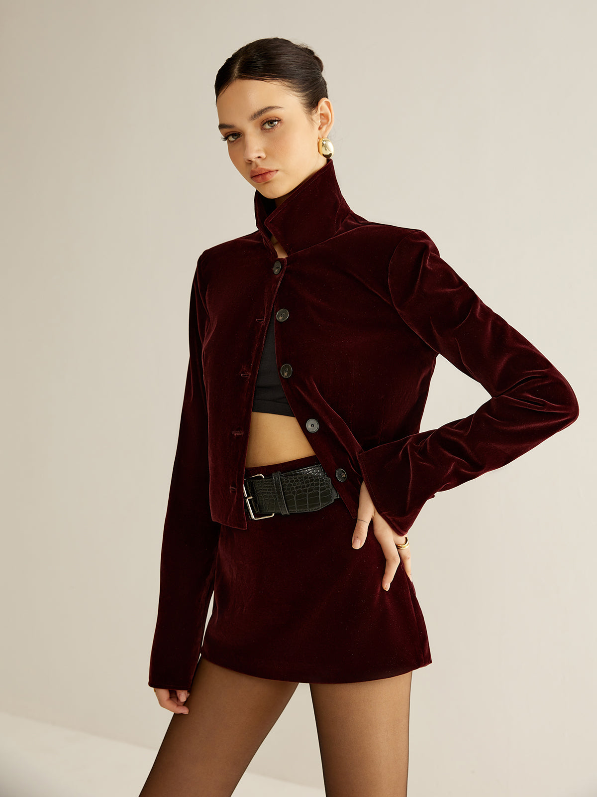 Blazer Court en Velours | Élégance et Confort pour Toutes Occasions