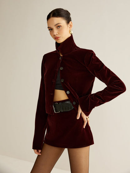 Blazer Court en Velours | Élégance et Confort pour Toutes Occasions