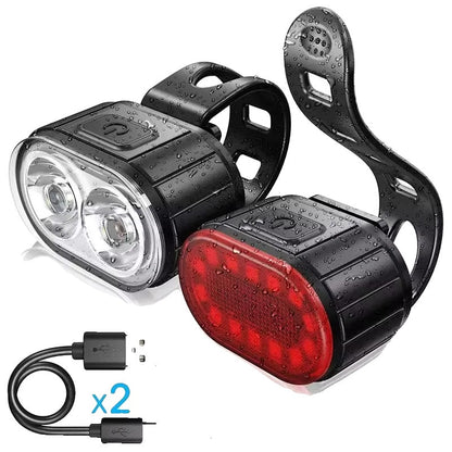 Lumières de Vélo Rechargeables USB | Super Lumineuses et Étanches IPX4
