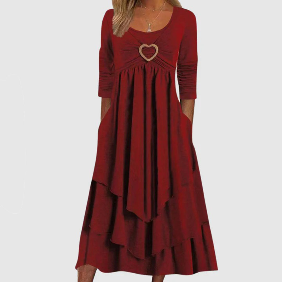 Robe Longue Femme Élégante | Silhouette en A avec Poches Pratiques