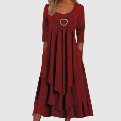 Robe Longue Femme Élégante | Silhouette en A avec Poches Pratiques