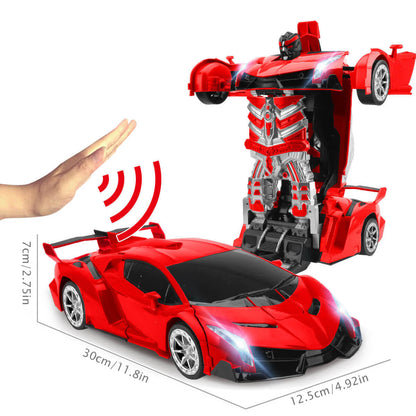 Voiture Robot Télécommandée Transformable | Jouet Amusant avec Lumières et Musique