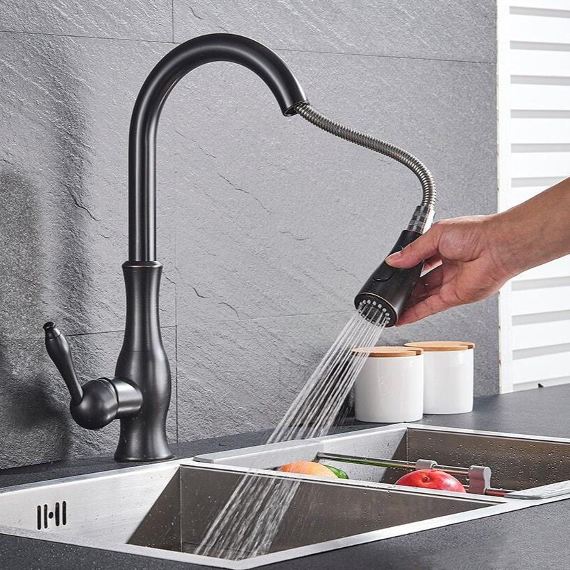 Robinet d'Évier Tirable en Acier Inoxydable | Flexible et Pratique pour Votre Cuisine