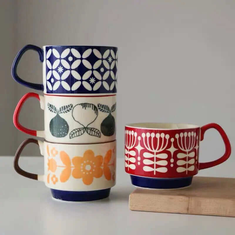 Tasses à Café en Céramique Rétro | Design Unique et Pratique