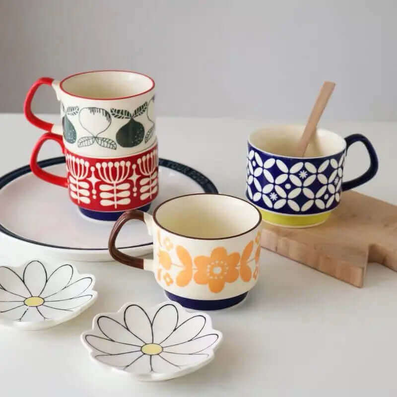 Tasses à Café en Céramique Rétro | Design Unique et Pratique