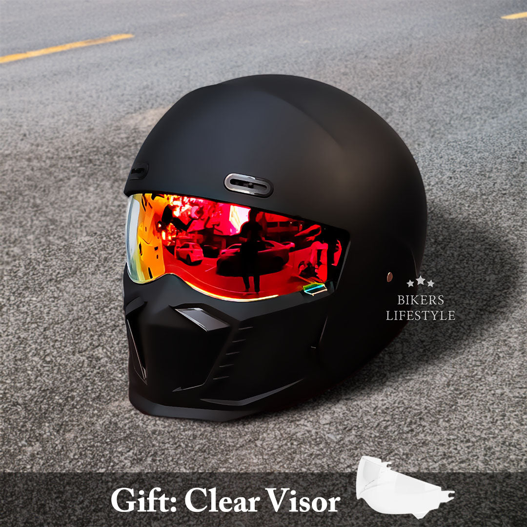 Casque de Moto Rétro Sécure | Coque ABS et Confort Optimal