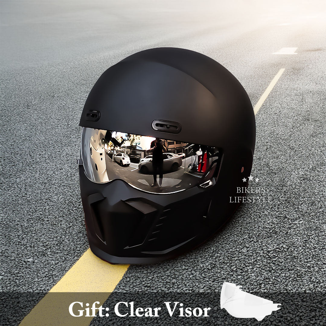 Casque de Moto Rétro Sécure | Coque ABS et Confort Optimal