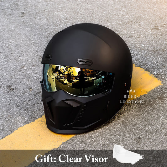 Casque de Moto Vintage Sécurisé | Confort et Protection pour Longs Trajets