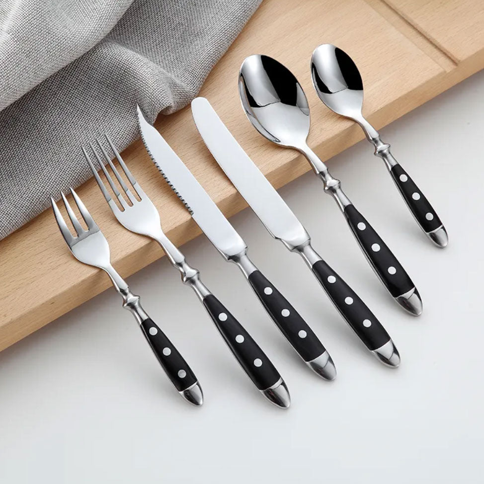 Couverts en Acier Inoxydable Vintage | Ensemble Élégant et Durable pour Repas