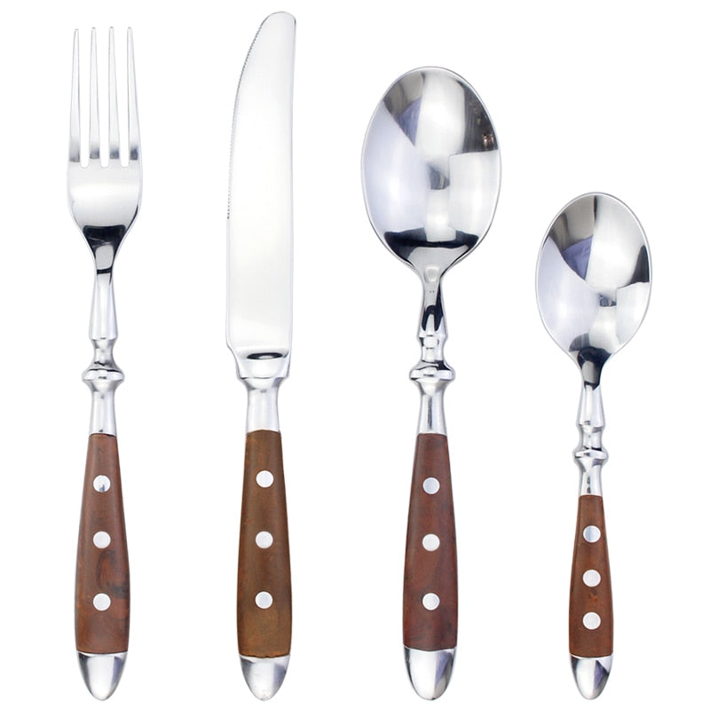 Couverts en Acier Inoxydable Vintage | Ensemble Élégant et Durable pour Repas