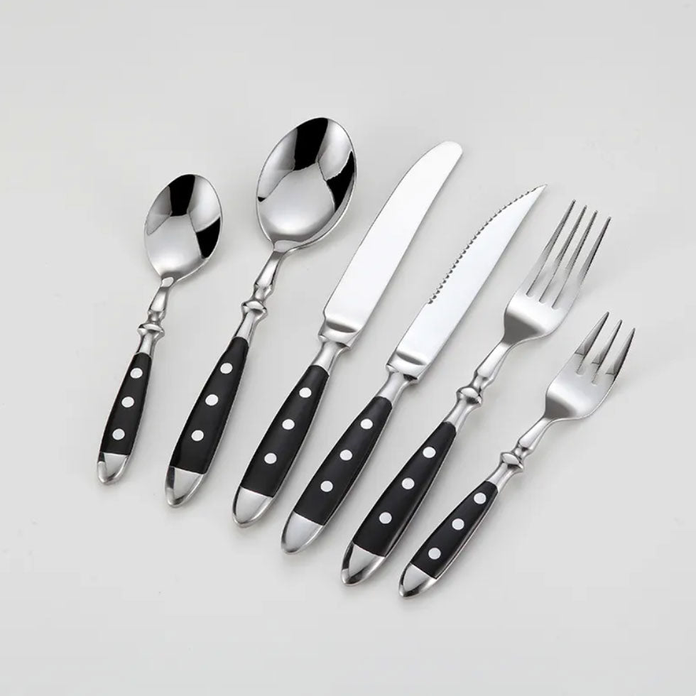 Couverts en Acier Inoxydable Vintage | Ensemble Élégant et Durable pour Repas