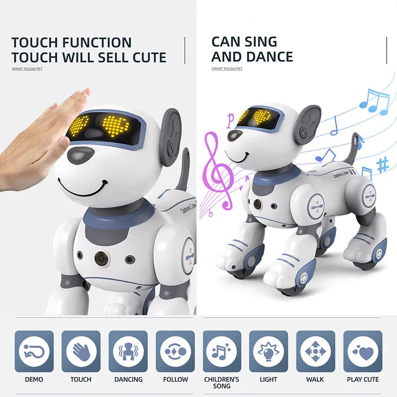 Chien Robot Interactif pour Enfants | Commandes Vocales et Tours Programmables