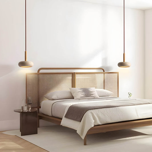Luminaire Suspendu en Travertin | Éclairage Ambiant et Élégance Naturelle