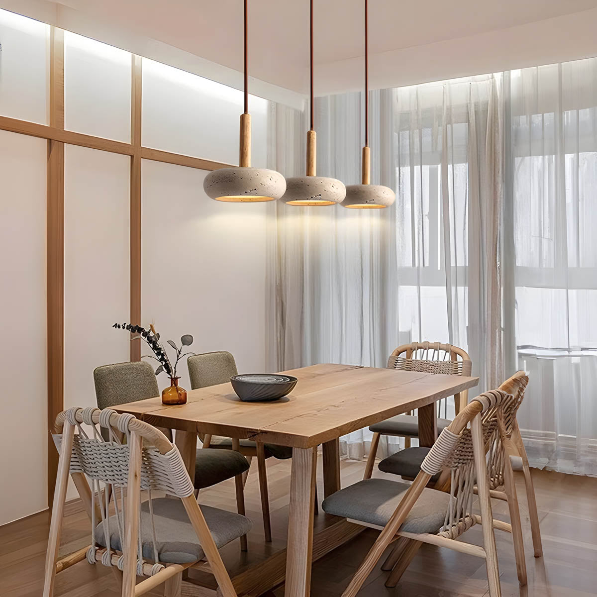 Luminaire Suspendu en Travertin | Éclairage Ambiant et Élégance Naturelle