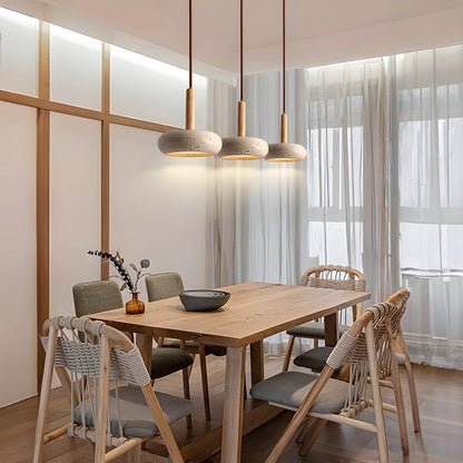 Luminaire Suspendu en Travertin | Éclairage Ambiant et Élégance Naturelle