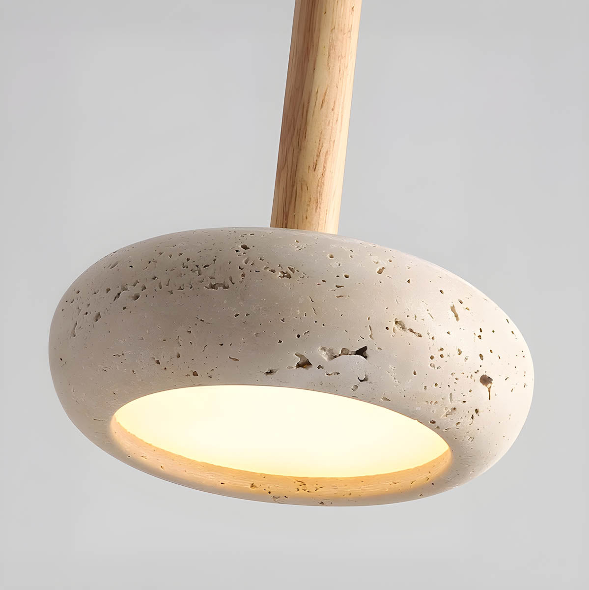 Luminaire Suspendu en Travertin | Éclairage Ambiant et Élégance Naturelle