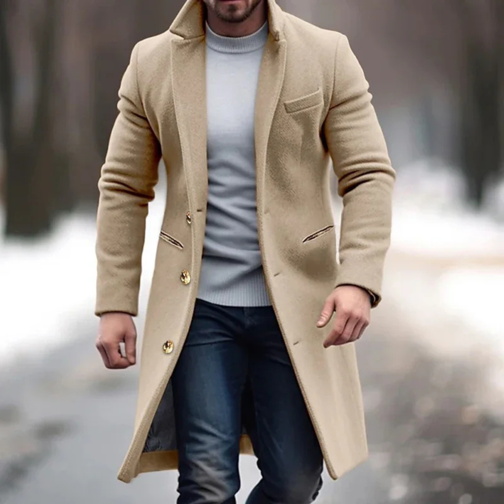 Veste en Laine Mélangée pour Hommes | Élégante et Chaude pour l'Hiver