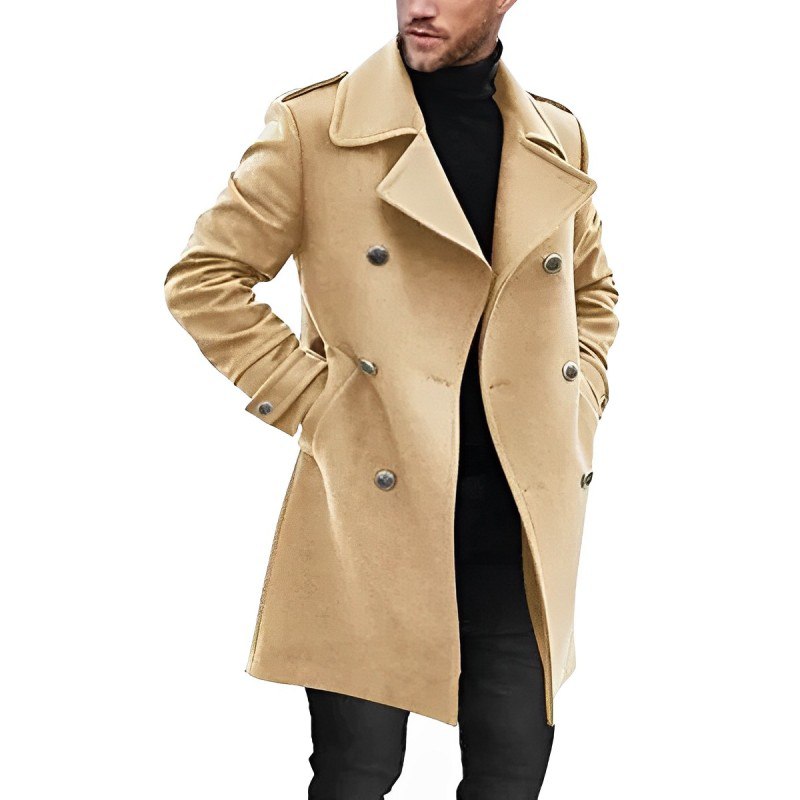 Manteau Peacoat d'Hiver pour Hommes | Élégance Classique à Double Boutonnage