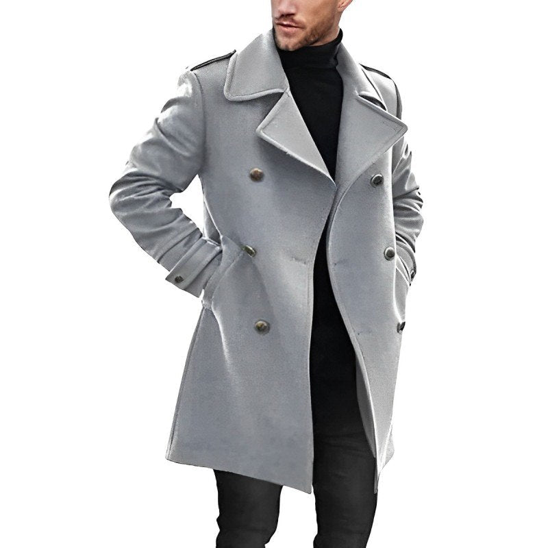 Manteau Peacoat d'Hiver pour Hommes | Élégance Classique à Double Boutonnage
