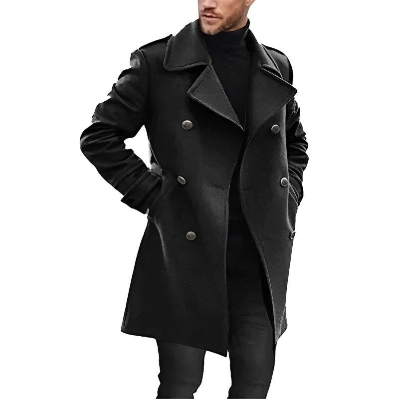 Manteau Peacoat d'Hiver pour Hommes | Élégance Classique à Double Boutonnage