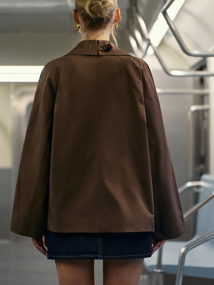 Trench-coat Classique à Double Boutonnage | Tissu Tissé et Ajustement Régulier