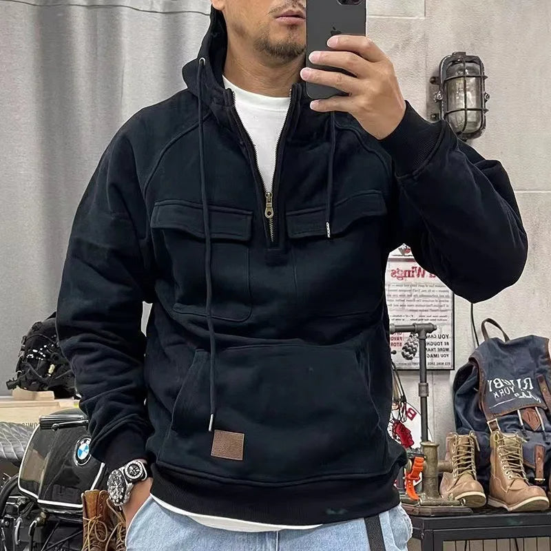 Sweat à Capuche de Motard pour Hommes | Design Rétro et Confort Optimal